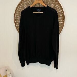 Allen Solly black silk vneck sweater size large